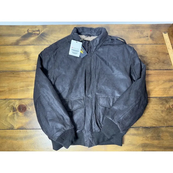 Vintage Air Force Luxury Full Zip Leather Jacket Mens Large Made in USA - Picture 1 of 11